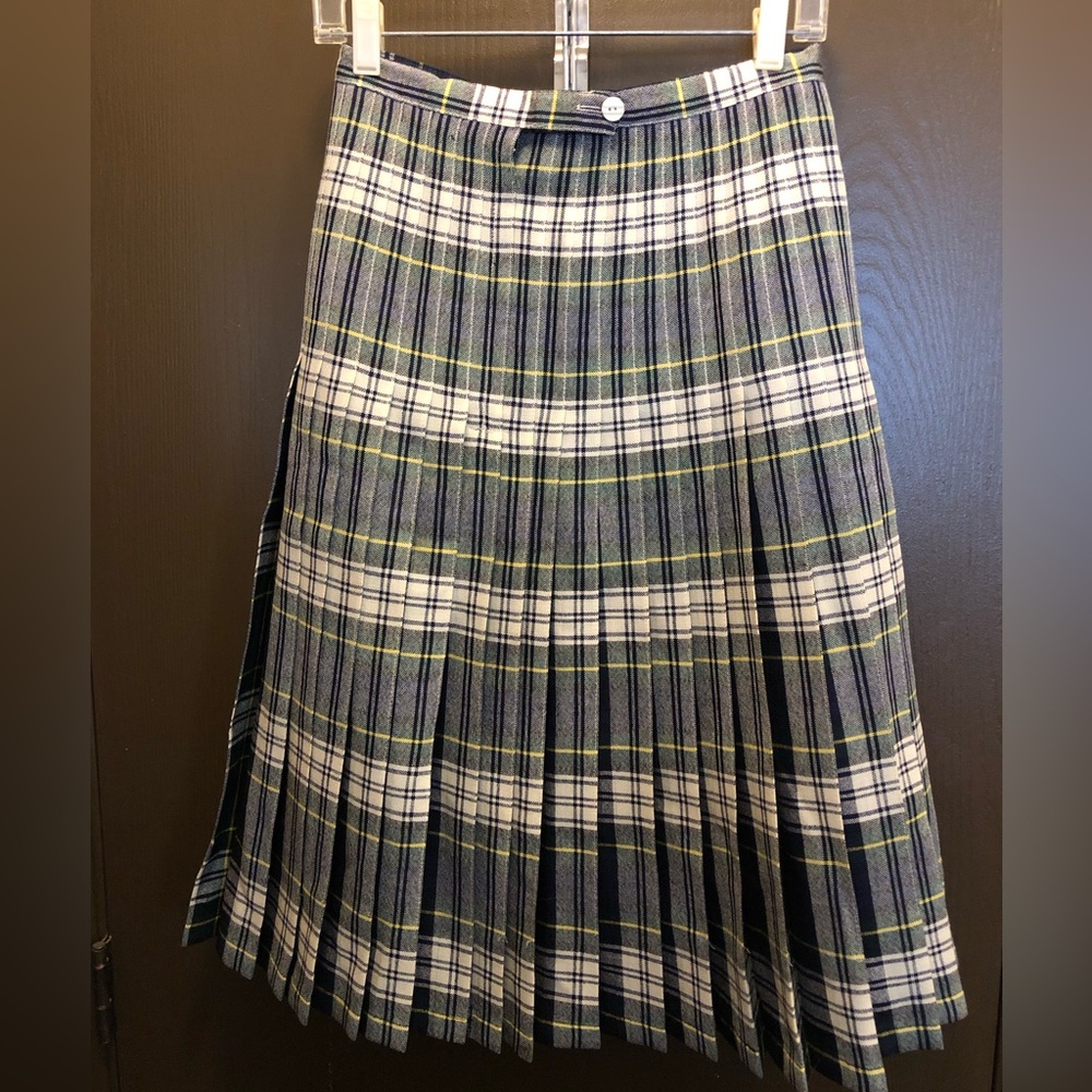 Reversible Pleated Wool Skirt by The Two-Way Collection London